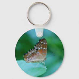 Mooie Danaus Plexippus Butterfly op Leaf. Sleutelhanger