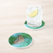 Mooie Danaus Plexippus Butterfly op Leaf. Zandsteen Onderzetter (Zijkant)