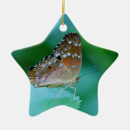 Mooie Danaus Plexippus Vlinder op Blad. Keramisch Ornament