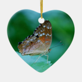 Mooie Danaus Plexippus Vlinder op Blad. Keramisch Ornament
