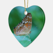 Mooie Danaus Plexippus Vlinder op Blad. Keramisch Ornament (Links)