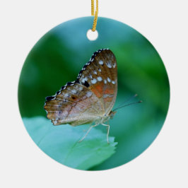 Mooie Danaus Plexippus Vlinder op Blad. Keramisch Ornament