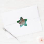 Mooie Danaus Plexippus Vlinder op Blad. Ster Sticker (Envelop)