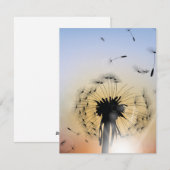 Mooie Dandelion Feestdagenkaart (Voorkant / Achterkant)