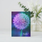 Mooie Dandelion op blauwe achtergrond Briefkaart (Staand voorkant)