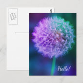 Mooie Dandelion op blauwe achtergrond Briefkaart (Voorkant / Achterkant)