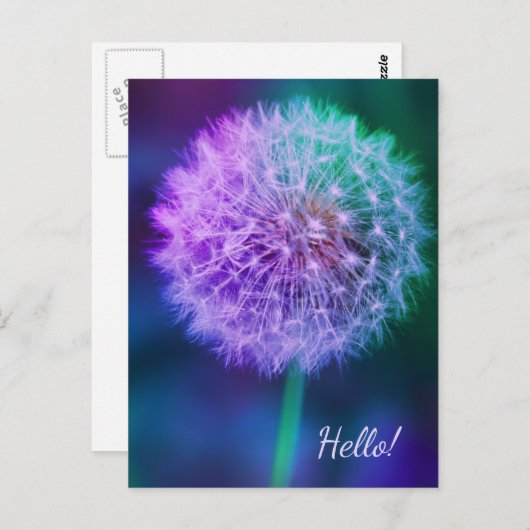 Mooie Dandelion op blauwe achtergrond Briefkaart (Voorkant / Achterkant)