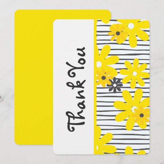 Mooie Dankkaart Mooie Bloemige Dankbrief Bedankkaart (Voorkant / Achterkant)