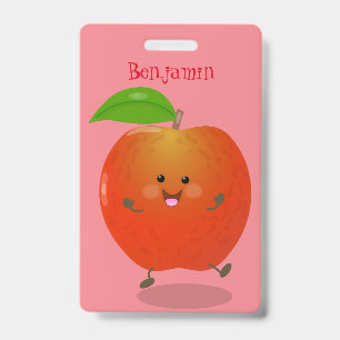 Mooie dansende appel cartoon illustratie badge