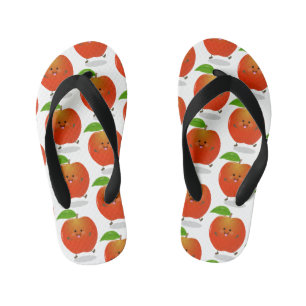 Mooie dansende appel cartoon illustratie kinder teenslippers