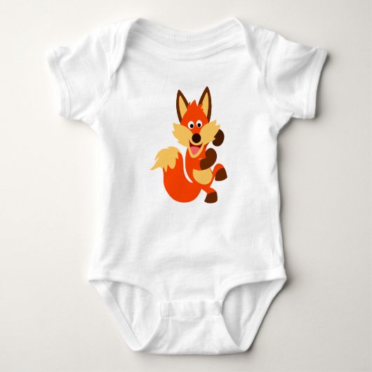 Mooie dansende cartoon vos baby bodysuit (Voorkant)