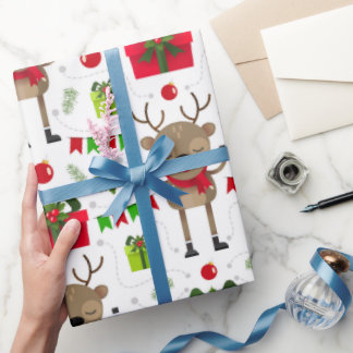 Mooie Dansende Herten Kerstcadeau Inpakpapier