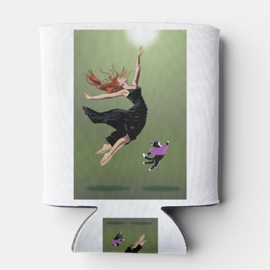 Mooie dansende, kat-dansende prestaties van een vr blikjeskoeler (Achterkant)