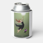 Mooie dansende, kat-dansende prestaties van een vr blikjeskoeler (Blikje Achterkant)