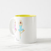 Mooie danseres voor tweelingballetdansen tweekleurige koffiemok (Voorkant links)