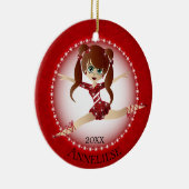 Mooie danserrode ballerina keramisch ornament (Rechts)