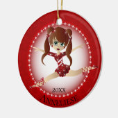 Mooie danserrode ballerina keramisch ornament (Links)