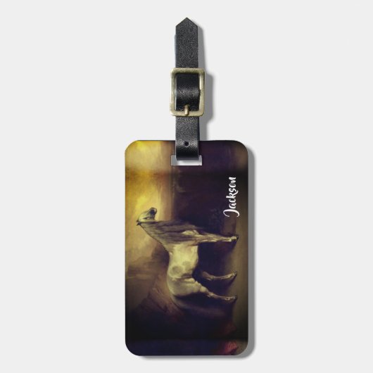 Mooie Dapped Gray Arabian Stallion Bagagelabel (Voorkant verticaal)