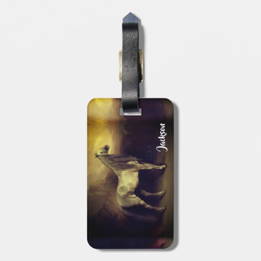 Mooie Dapped Gray Arabian Stallion Bagagelabel (Achterkant verticaal)