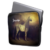 Mooie Dapped Gray Arabian Stallion Laptop Sleeve (Voorkant Links)
