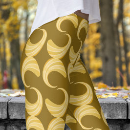 Mooie Dark Gold en Gold Curves Patroon Leggings
