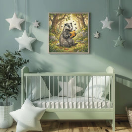 Mooie Das Bos Dieren Kinderkamer Poster