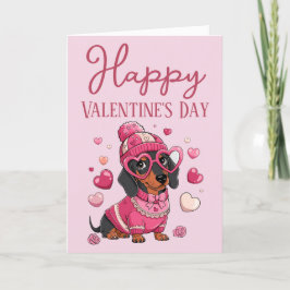 Mooie Dauschund Hond Leuke Valentijnkaart Feestdagen Kaart