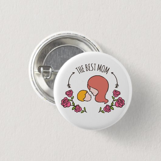 Mooie De Beste Mama Moederdag Pin Button (Voorkant /achterkant)