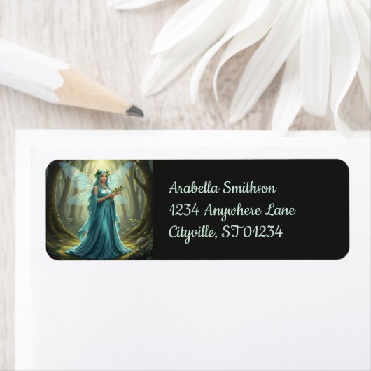 Mooie december turquoise fee etiket (Insitu)