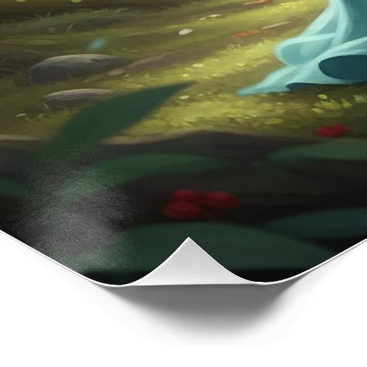 Mooie december turquoise fee perfect poster (Hoek)