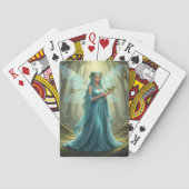 Mooie december turquoise fee pokerkaarten (Achterkant)