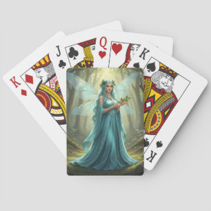 Mooie december turquoise fee pokerkaarten