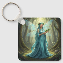 Mooie december turquoise fee sleutelhanger
