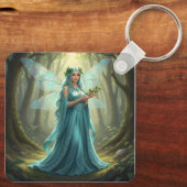 Mooie december turquoise fee sleutelhanger (Achterkant)