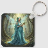 Mooie december turquoise fee sleutelhanger (Achterkant)