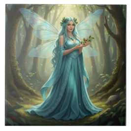 Mooie december turquoise fee tegeltje