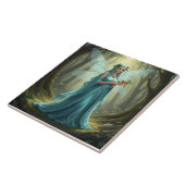 Mooie december turquoise fee tegeltje (Zijkant)