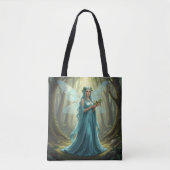 Mooie december turquoise fee tote bag (Voorkant)