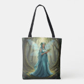 Mooie december turquoise fee tote bag (Achterkant)