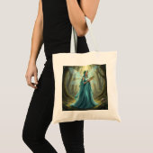 Mooie december turquoise fee tote bag (Voorkant (product))