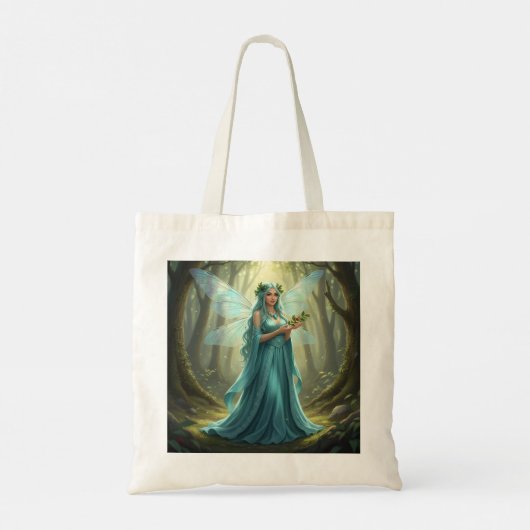 Mooie december turquoise fee tote bag (Achterkant)