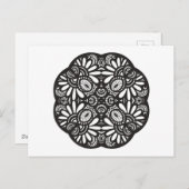 Mooie deco Black Square Doodle Briefkaart (Voorkant / Achterkant)