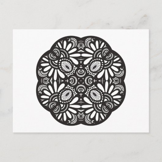 Mooie deco Black Square Doodle Briefkaart (Voorkant)