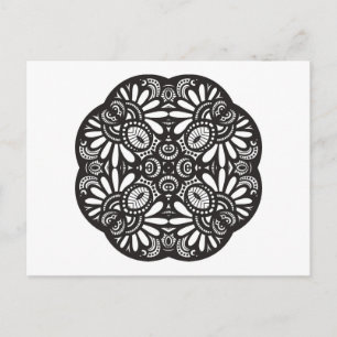 Mooie deco Black Square Doodle Briefkaart