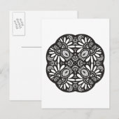 Mooie deco Black Square Doodle Briefkaart (Voorkant / Achterkant)