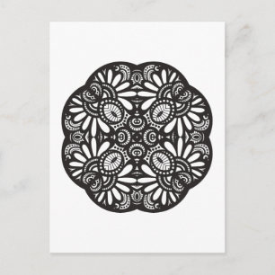 Mooie deco Black Square Doodle Briefkaart