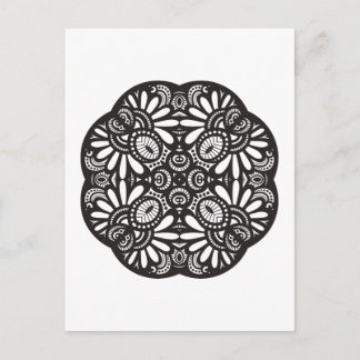 Mooie deco Black Square Doodle Briefkaart