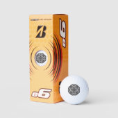 Mooie deco Black Square Doodle Golfballen (Verpakking)