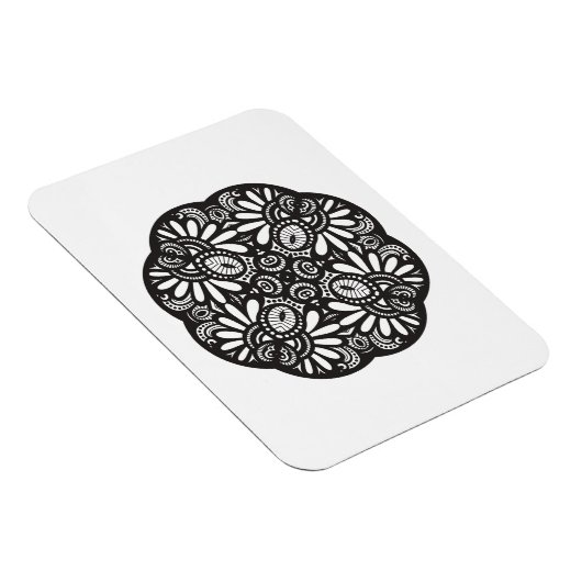 Mooie deco Black Square Doodle Magneet (Rechterzijde)