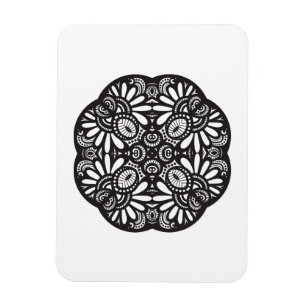 Mooie deco Black Square Doodle Magneet
